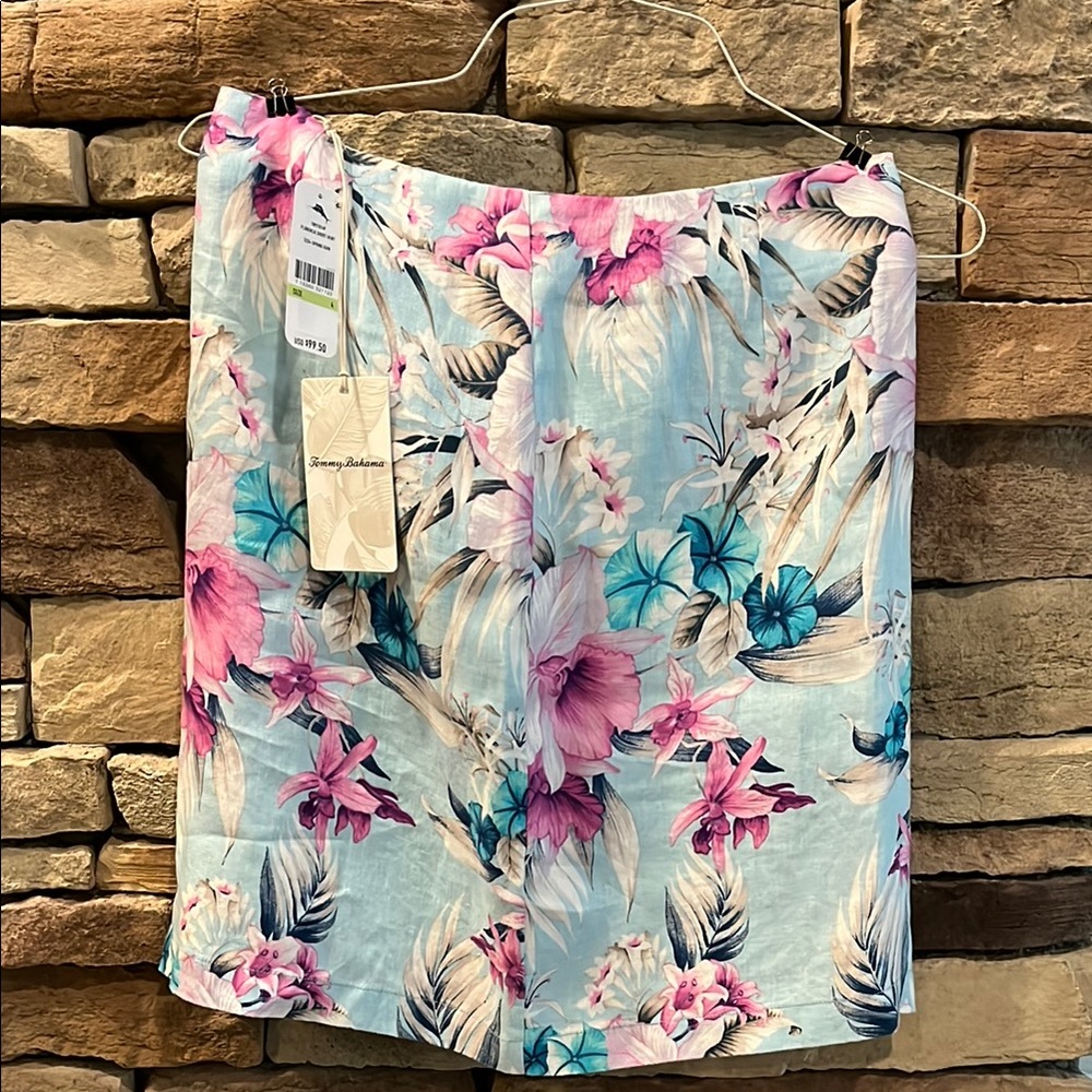 Floral Print Skirt in Pink and Blue